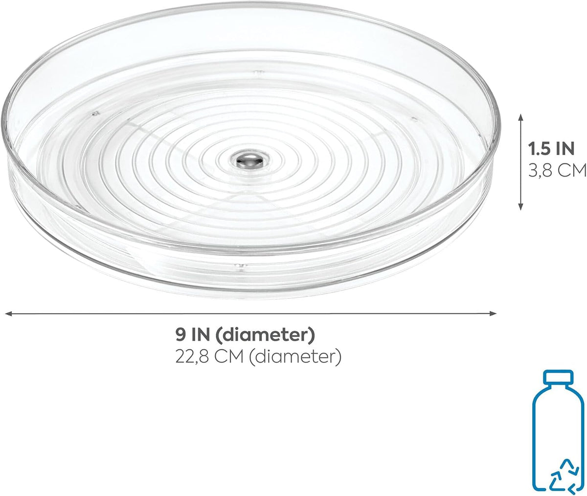 9-inch lazy susan organizer, small turntable, for cabinet or pantry, clear - view 2
