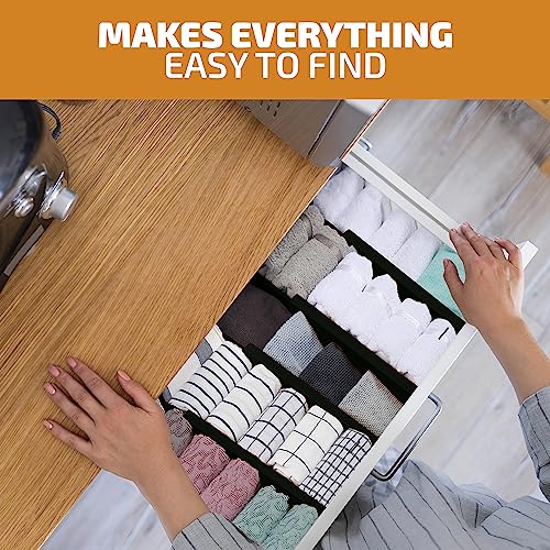6-Pack Drawer Dividers 2.6-Inch High Dresser Organizer 16 to 22 Inch, Black - view 4
