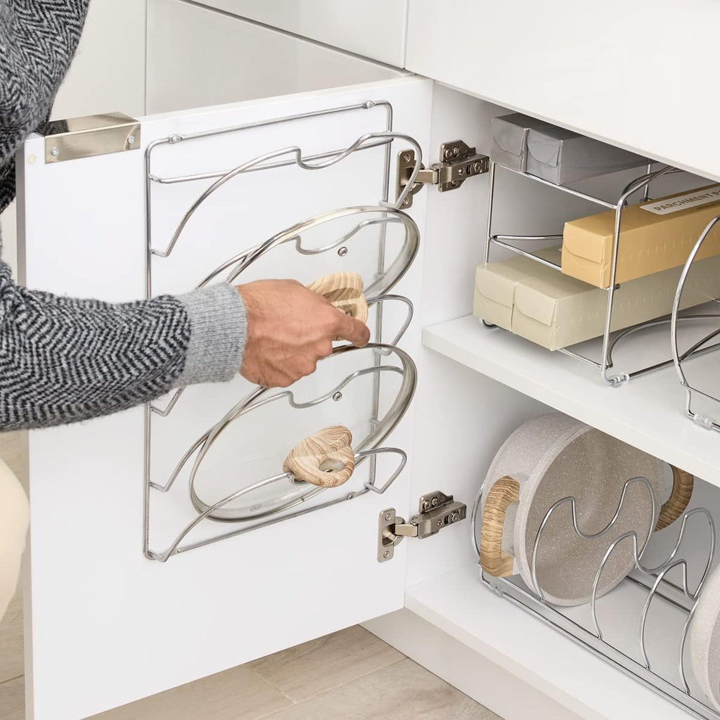 Classico Kitchen Cookware Organizer for Cutting Boards and Cookie/Baking Sheets - Chrome 8.5" x 10" x 5.75" - view 6