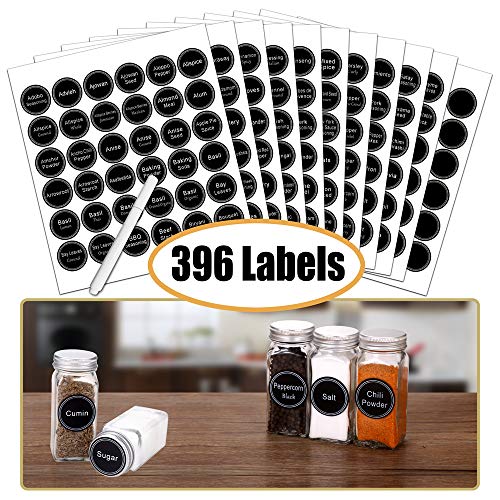 Spice Rack Organizer with 32 Glass Spice Jars and 396 Spice Labels - view 3