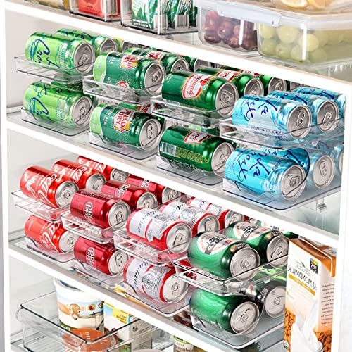 2 Packs FIFO Rolling Soda Can Organizer for Fridge, Holds 20 Cans - view 5