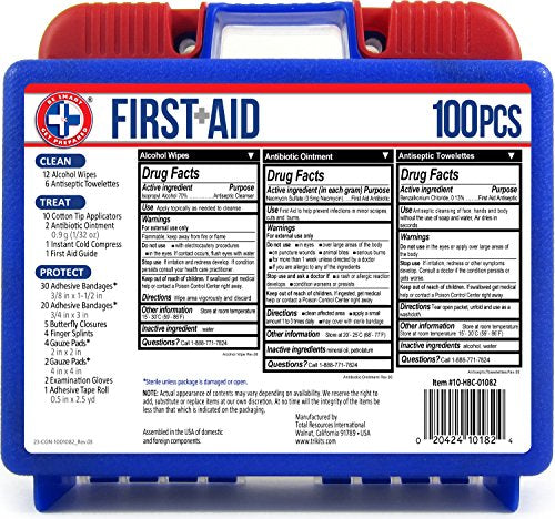 Tools Original 39 Piece General Household Tool Set in Toolbox Storage Case & Be Smart Get Prepared 100 Piece First Aid Kit: Clean, Treat, Protect Minor Cuts, Scrapes. Home, Office, Car, School - view 6