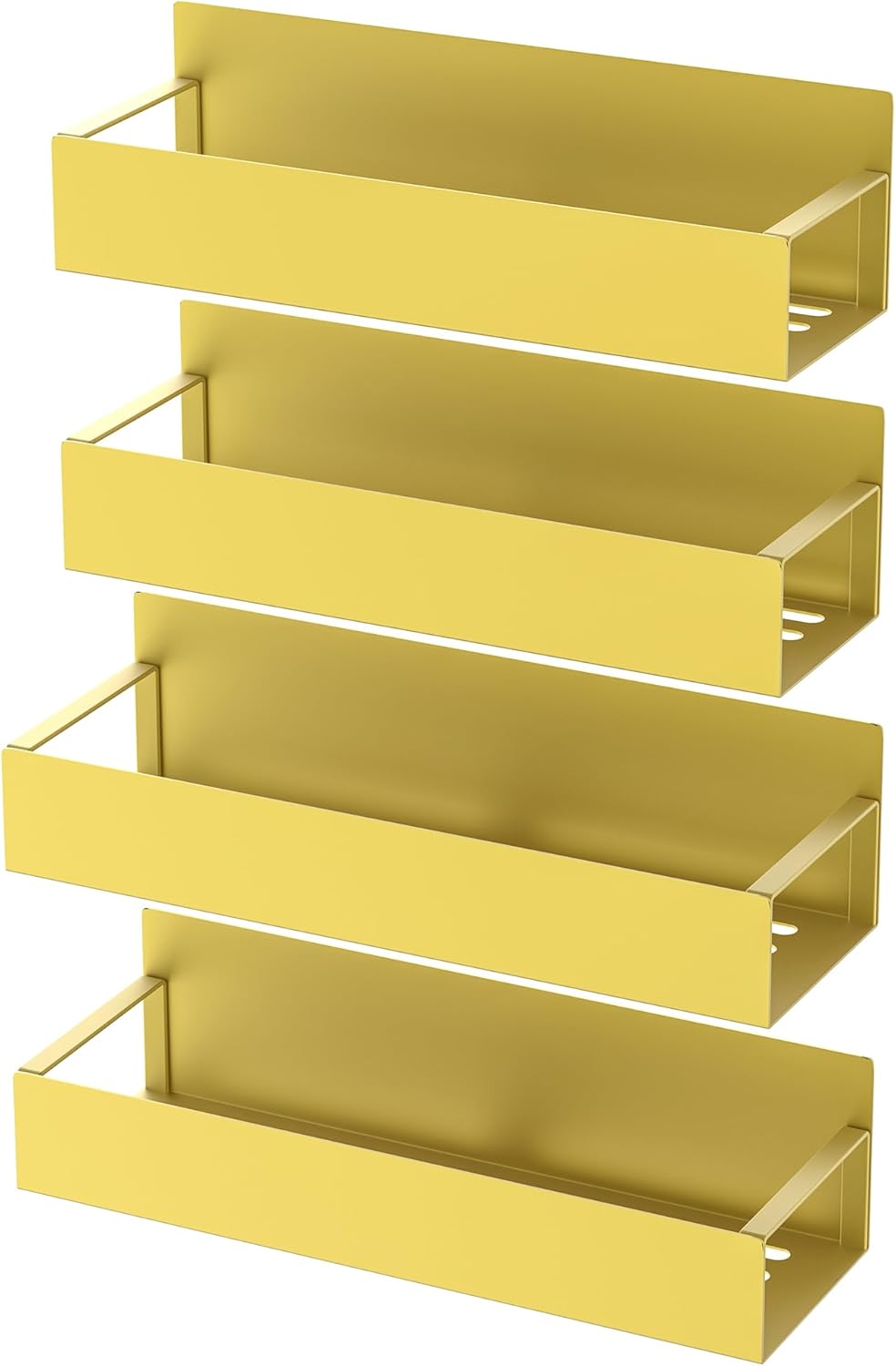 4 Pack Magnetic Spice Storage Rack Organizer for Refrigerator and Oven, Gold Fridge Organizers and Storage - view 6