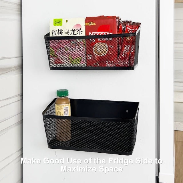 2Pcs Magnetic Spice Rack for Refrigerator, Black Magnetic Shelves - view 7