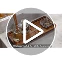 Toilet Tank Topper & Vanity Tray, Acacia Wood Decor Set, Dark Brown - view 7