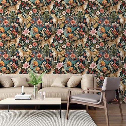 Jungle Cheetah Peel and Stick Wallpaper Animal 17.3in x 32.8ft - view 2