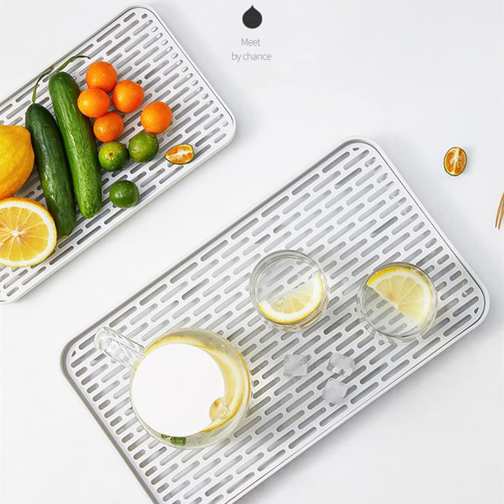 Cup Drying Rack & Dish Drying Tray, Drain Board for Small Kitchen Sink, Dish Drain Tray Large Enough for Counter or Coffee Table, Big White Dish Drying Mat - view 5