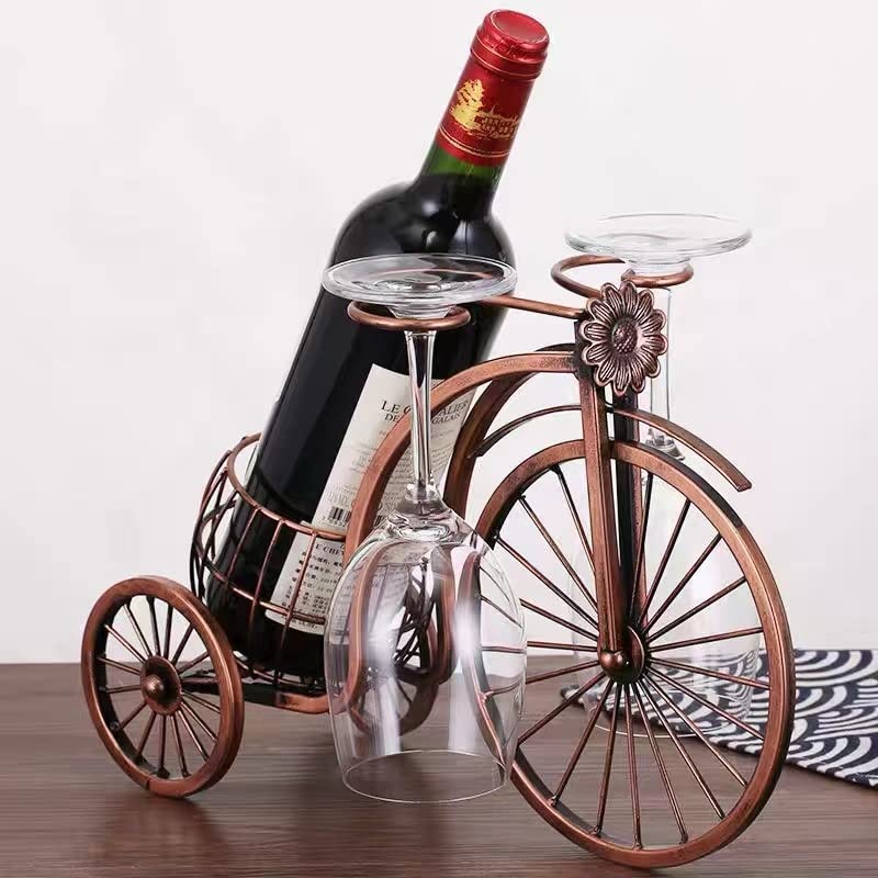Single Bike Wine Bottle Holder with Glass holer - view 6