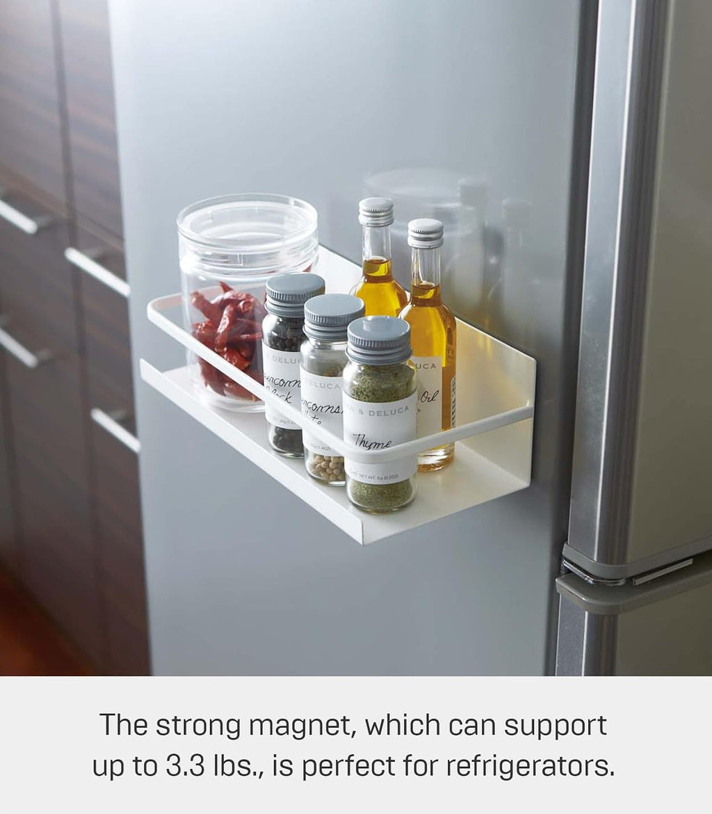 Magnetic spice storage rack organizer for fridge - steel, magnetic storage rack organizer for fridge. Sleek steel construction with a strong magnetic mount. No assembly. - view 3