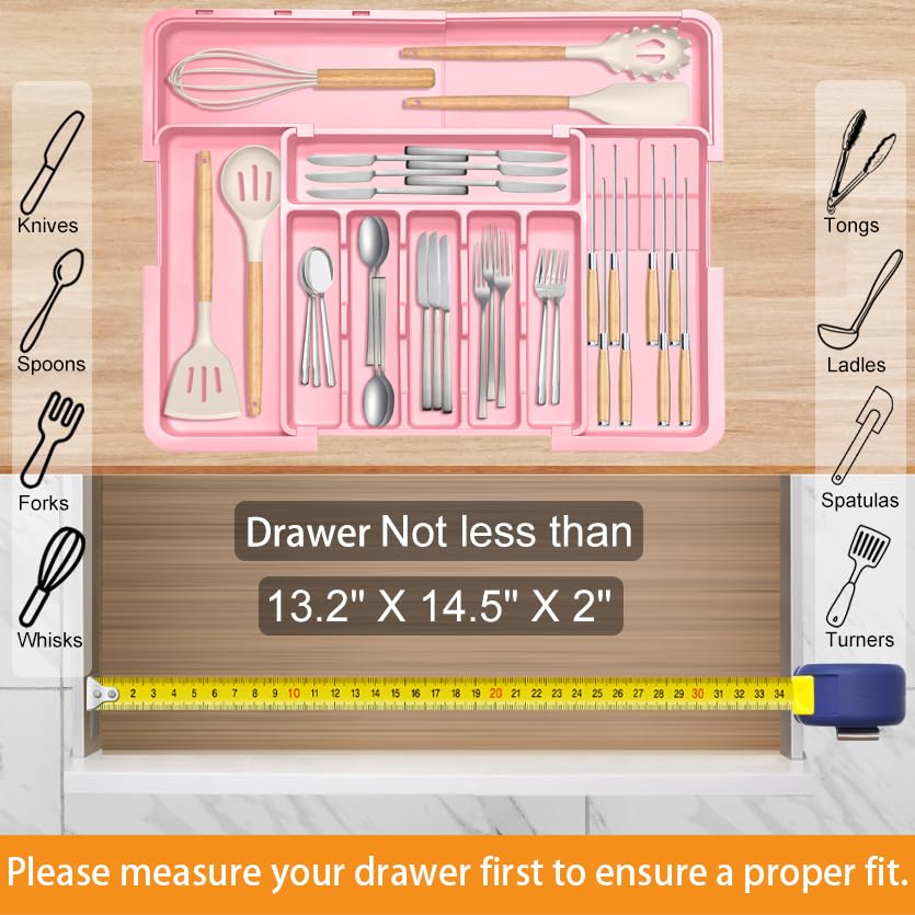 Silverware Organizer - Expandable Large Kitchen Drawer Organizer - view 6