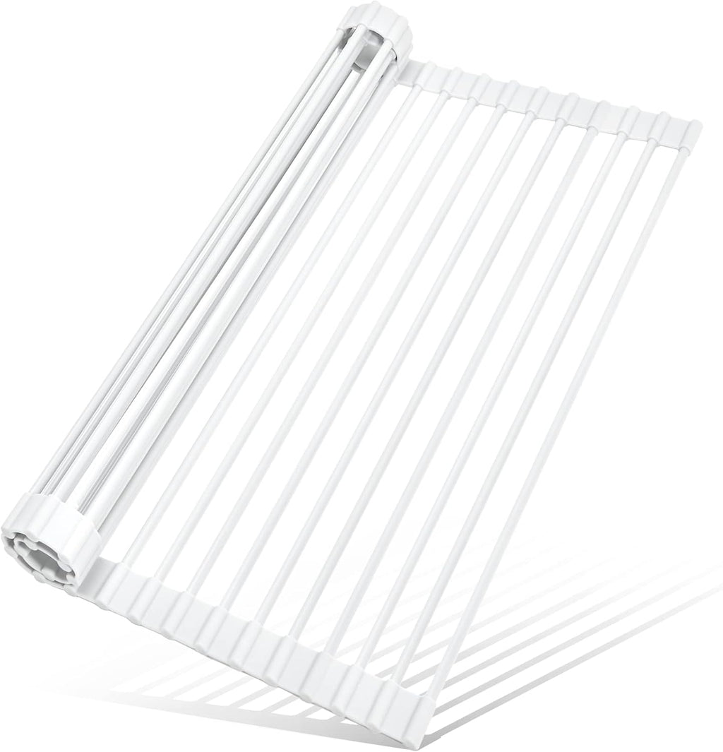 Triangle Roll Up Dish Drying Rack Over The Sink, 2025 Anti-Rust Sink Drying Rack with Full Silicone Wrapped for Top of Corner, Anti-Slip Organizer for Kitchen - view 7
