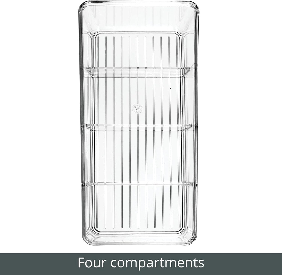 Plastic 4-Section Food Packet Organizer - Storage for Kitchen, Pantry, Cabinet, or Countertop - Organization for Spice Packets, Hot Chocolate, Seasoning Pouches, Ligne Collection, Clear - view 4