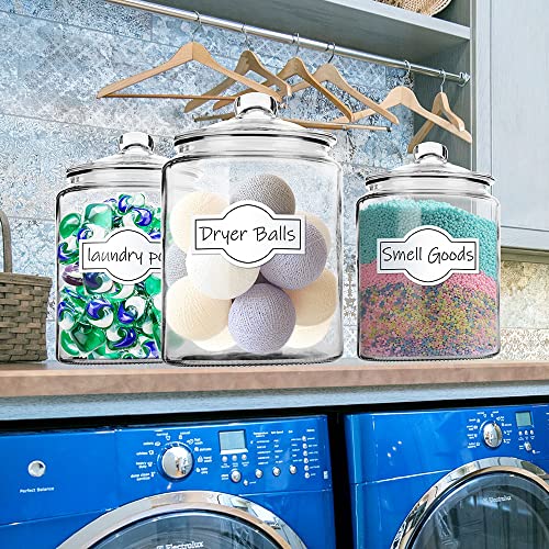 1.5 Gallon Glass Canisters with Airtight Lids, 2 Pack Flour & Cookie Jars - view 6