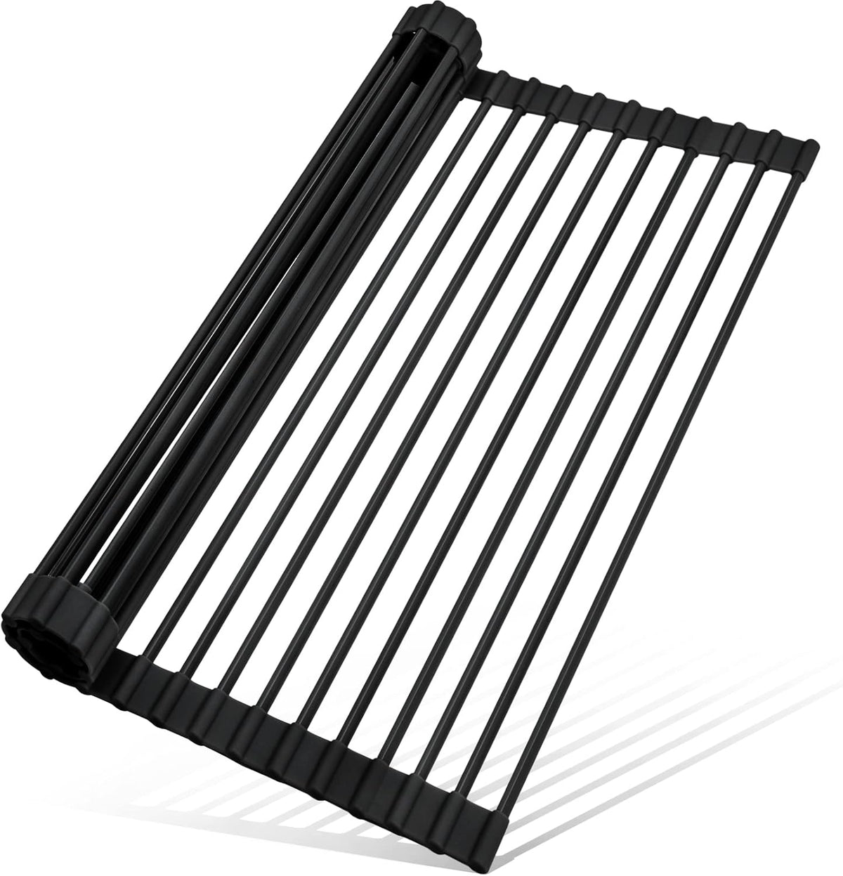 Triangle Roll Up Dish Drying Rack Over The Sink, 2025 Anti-Rust Sink Drying Rack with Full Silicone Wrapped for Top of Corner, Anti-Slip Organizer for Kitchen - view 6