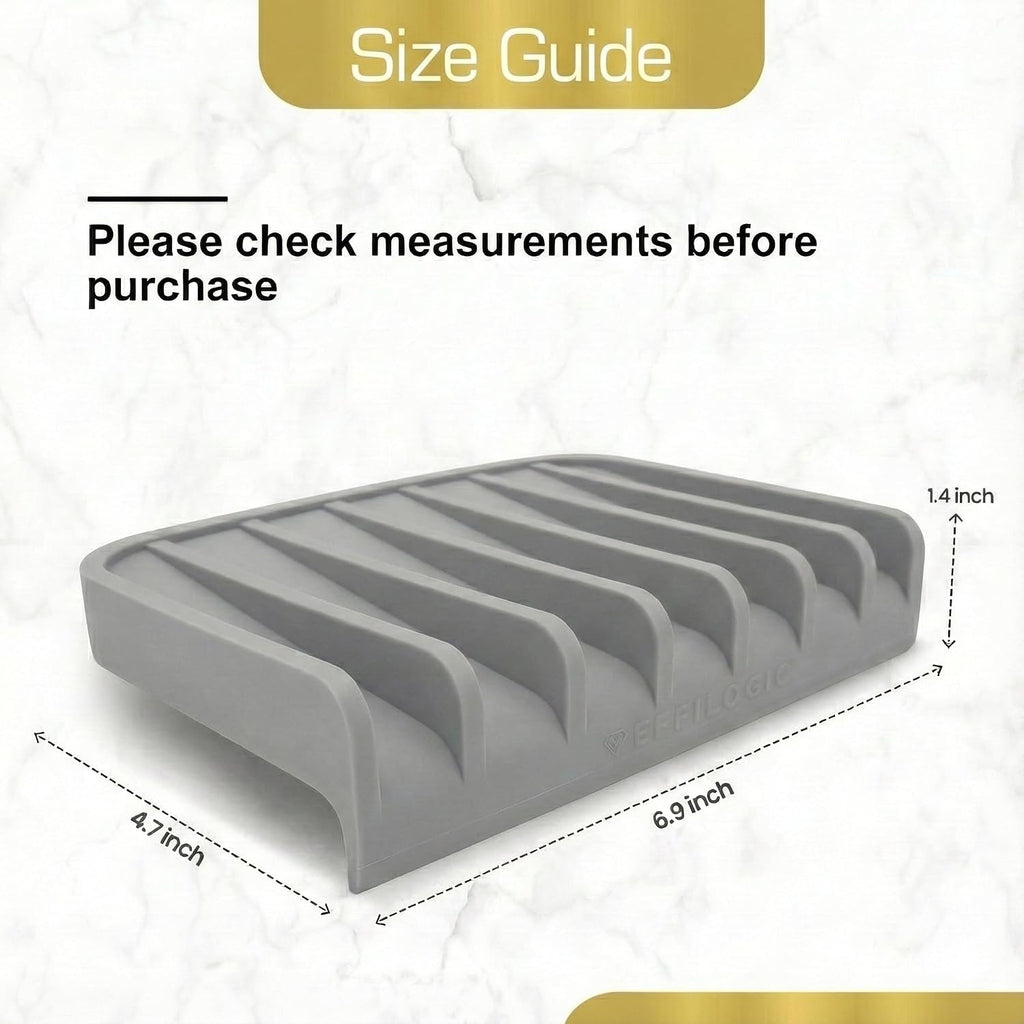 Silicone sponge holder, soap dish, self draining kitchen sink organizer, kitchen accessories, medium grey - view 4