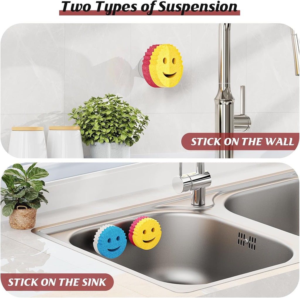 Sponge holder for kitchen sink, sink caddy organizer with suction cup installation for kitchen/bathroom, self draining - black - view 6