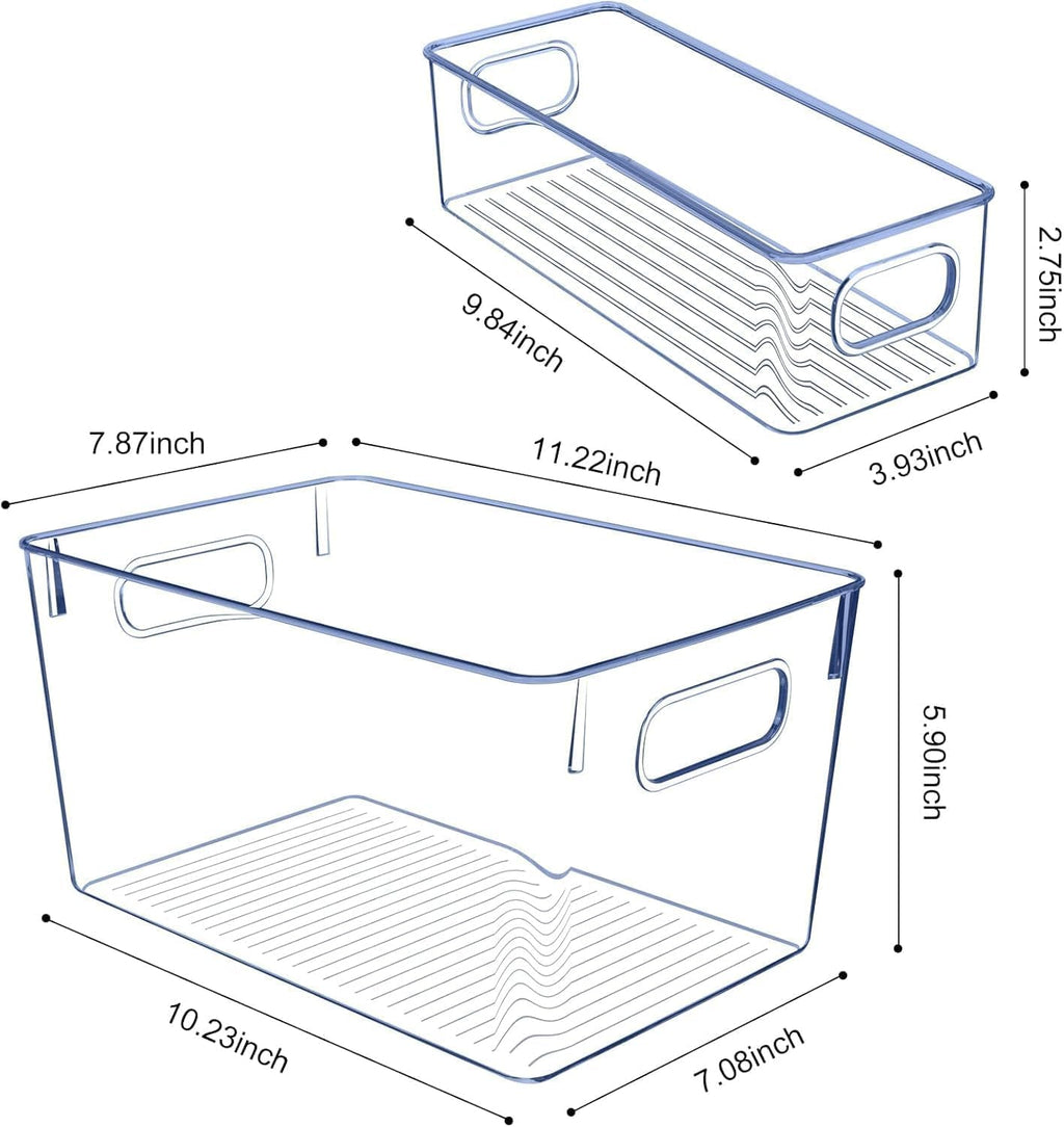Set of 8 pantry organizers and storage, Clear Plastic Storage Bins for Kitchen Organization, Freezer Storage, Home Edit Containers - view 3