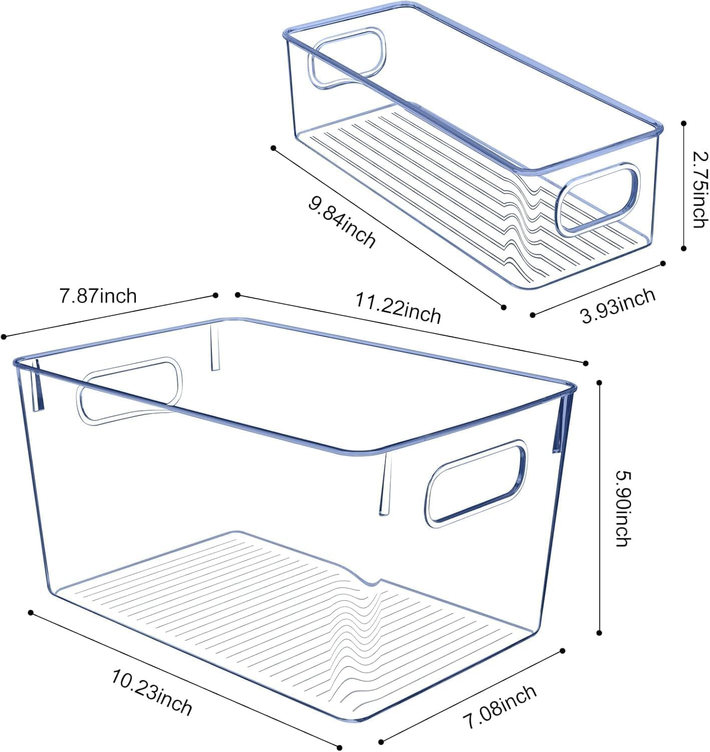 Set of 8 pantry organizers and storage, Clear Plastic Storage Bins for Kitchen Organization, Freezer Storage, Home Edit Containers - view 3