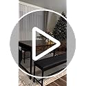 Bar Table and Chairs Set for 2, Tall Kitchen Counter Dining with Storage Shelves, Cup Holder & Wine Rack, PU Leather Cushion Stools - Small Space Solution, Gold - view 7