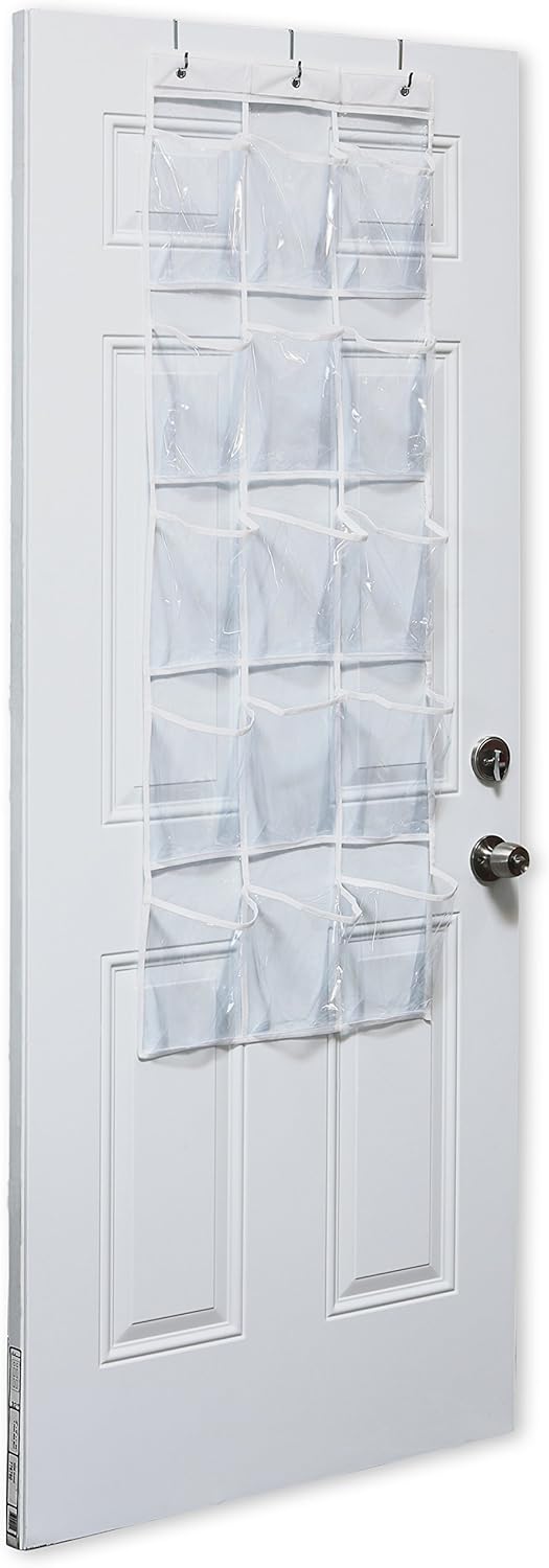 Simple Houseware 15 Pockets Clear Over the Door Pantry Organizer, 2 Pack | 52" x 18", Cabinet & Kitchen Hanging Storage - view 3