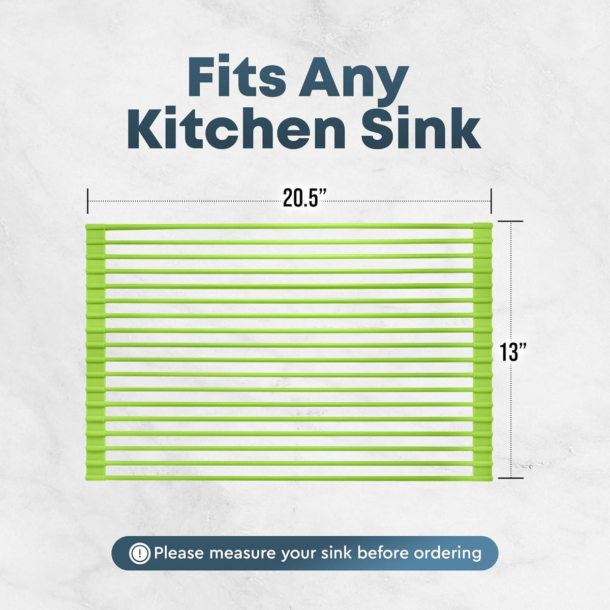 Zulay Kitchen Large Roll Up Dish Drying Rack - Heavy Duty Silicone Wrapped Steel Rods Over Sink Dish Drying Rack - Versatile Roll Up Sink Drying Rack & Trivet - Green,20.5 inches x 13 inches - view 5