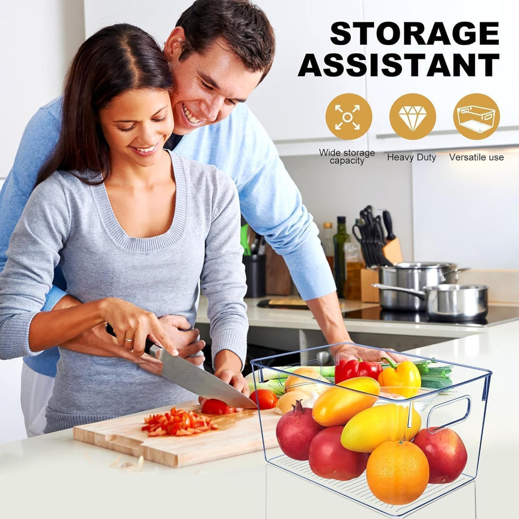 Set of 8 pantry organizers and storage, Clear Plastic Storage Bins for Kitchen Organization, Freezer Storage, Home Edit Containers - view 4