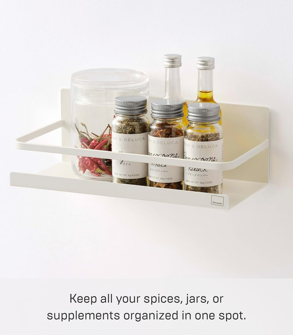 Magnetic spice storage rack organizer for fridge - steel, magnetic storage rack organizer for fridge. Sleek steel construction with a strong magnetic mount. No assembly. - view 2