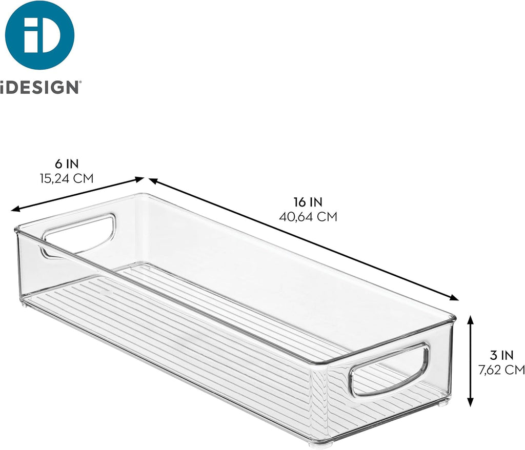 Slim Extra Long Clear Storage Bin, 2-Pack | Narrow, Stackable, Kitchen or Pantry Organizer - view 4