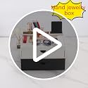 Leather Desk Organizer With Drawers, Home Cosmetics & Phone Remote Organizer, Drawer Plus Divider & Tray (white) - view 7