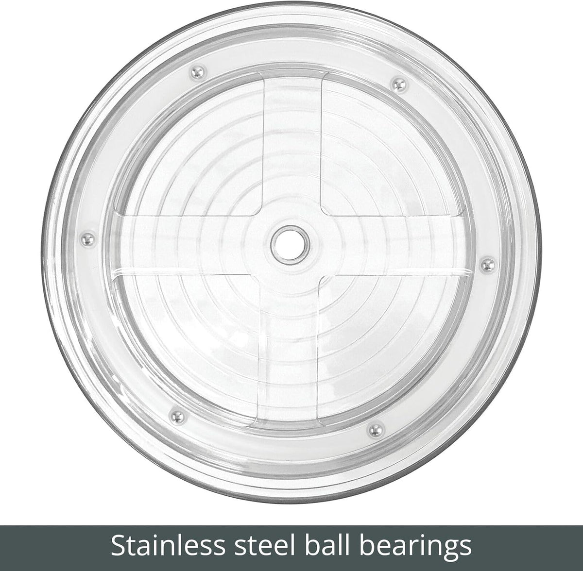 2-tier lazy susan turntable for kitchen cabinets, shelf, table, countertop, 9" multi level rotating organizer carousel, storage turntable organizer, 2 pack, clear/chrome - view 6