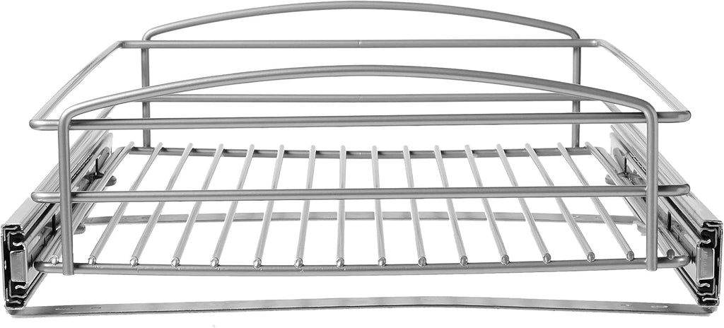 RS-MUB-14-FN 5 in. H x 15 in. W x 20 in. D Multi-Use Basket Silver Pull Out Cabinet Organizer, Frosted Nickel - view 2