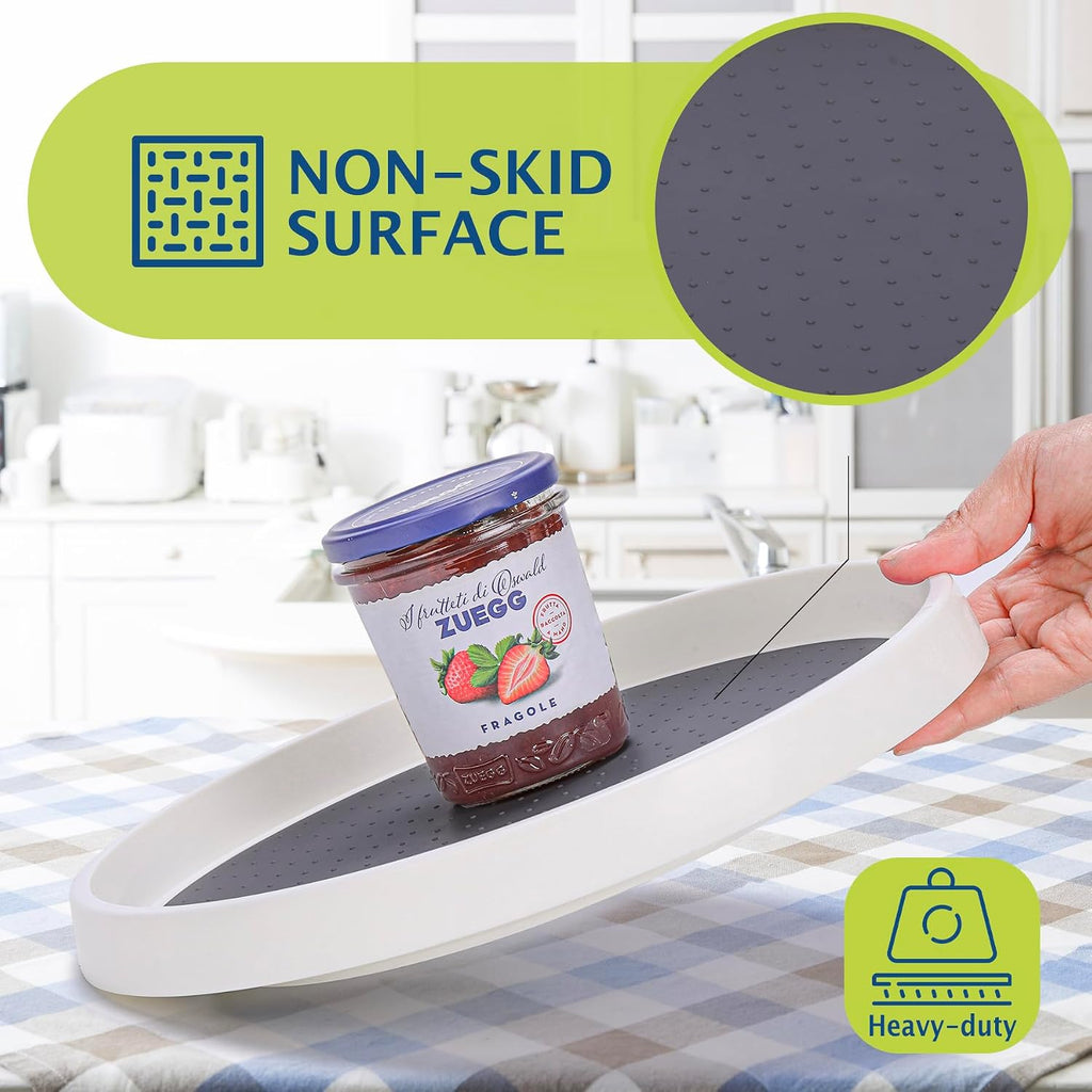 Lazy Susan Turntable, Set of 4, 10 Inch Non-Skid Lazy Susan Organizer for Cabinet, Pantry Organization, Kitchen Storage, Bathroom Sink Cabinet, Refrigerator, Countertop, Spice Rack (4 Pack 10 in) - view 3