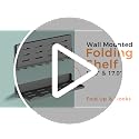 Small Folding Metal Shelf with Hooks, Fold-up Wall Shelf, 6 Hooks, Drop Down Floating Shelf for Laundry Room, Kitchen, RV, Toilet Room, Garage, Utility, Black（11.8", 1 Pack） - view 7