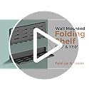 Small Folding Metal Shelf with Hooks, RV Fold-Down Wall Shelf, 6 Hooks, Drop Down Floating Shelf for Laundry Room, Kitchen, Bedside, Toilet Room, Bathroom, Utility, Black（11.8", 1 Pack） - view 7