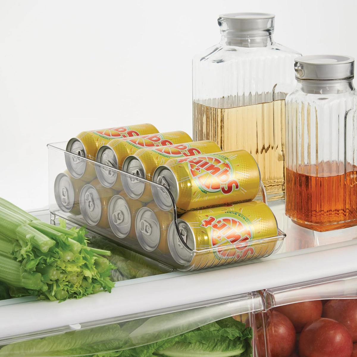 Soda can dispenser for refrigerator or pantry, clear, made in USA - view 3