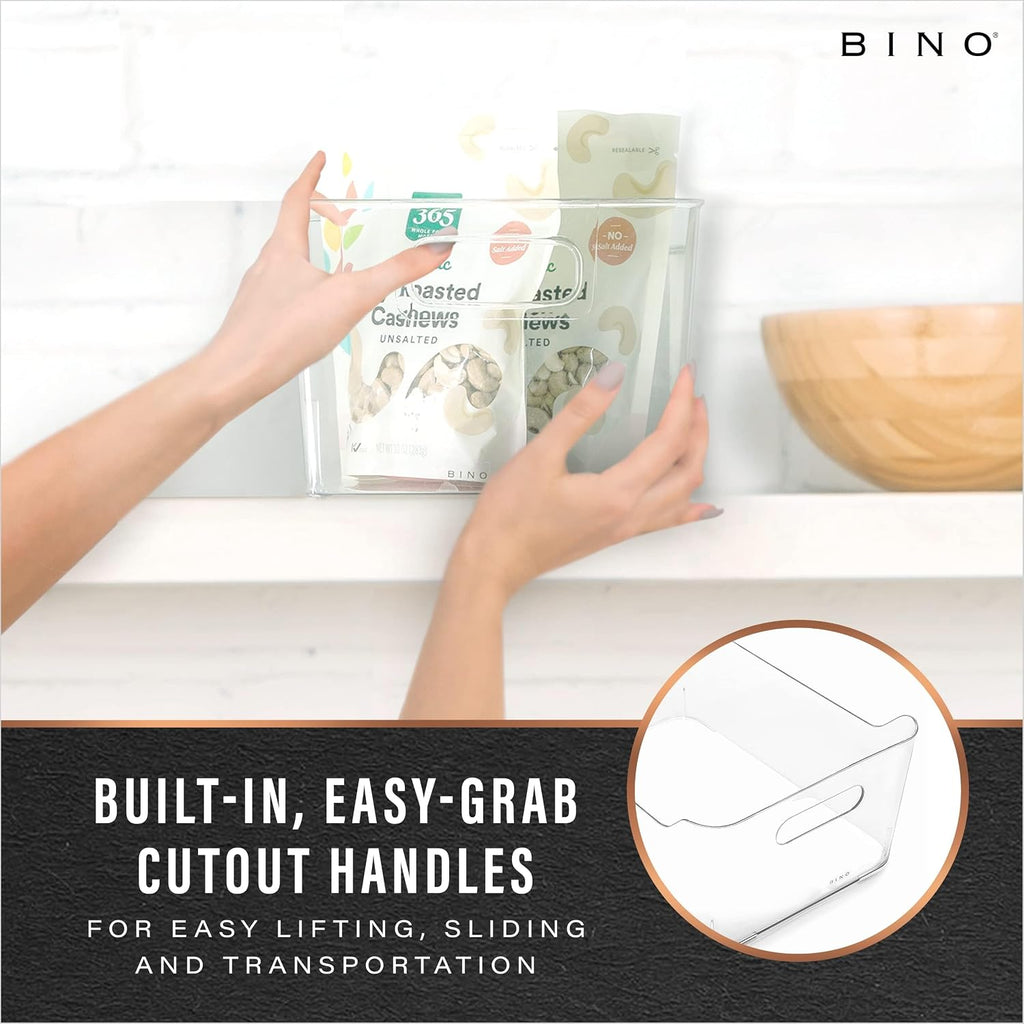 BINO | Plastic Organizer Bins, Small - 4 Pack | The SOHO Collection | Multi-Use Plastic Bin | Pantry & Freezer Organizer Bin | Storage Containers | Bins for Home & Kitchen Org - view 3