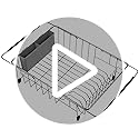 Expandable Multifunctional Dish Drying Rack, Over The Sink, in Sink Or On Counter Dish Drainer Basket Shelf with Black Utensil Silverware Holder, Rustproof Stainless Organizer - view 7