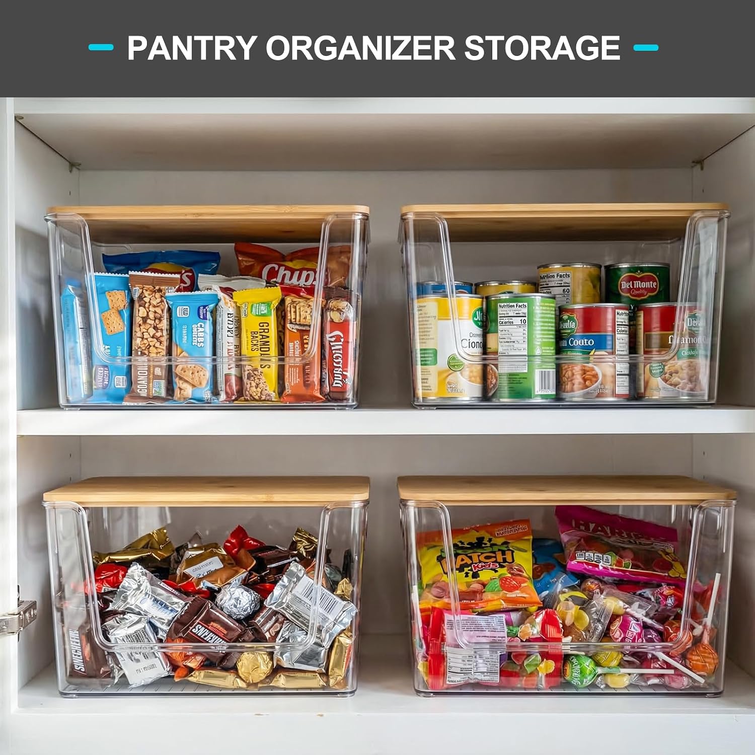 Pantry Organizers Storage, 2 Pack Large Clear Storage Bins for Onion, Potato, Garlic, Canned Food, Organizer Bins for Under Sink, Kitchen, Countertop, Bathroom - view 3
