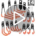 Garage Hooks Heavy Duty 14 Pack, Steel Garage Storage Hooks, Tool Hangers for Garage Wall Utility Wall Mount Garage Hooks and Hangers with Anti-slip Coating for Garden Tools, Ladders, Bulky Items - view 7