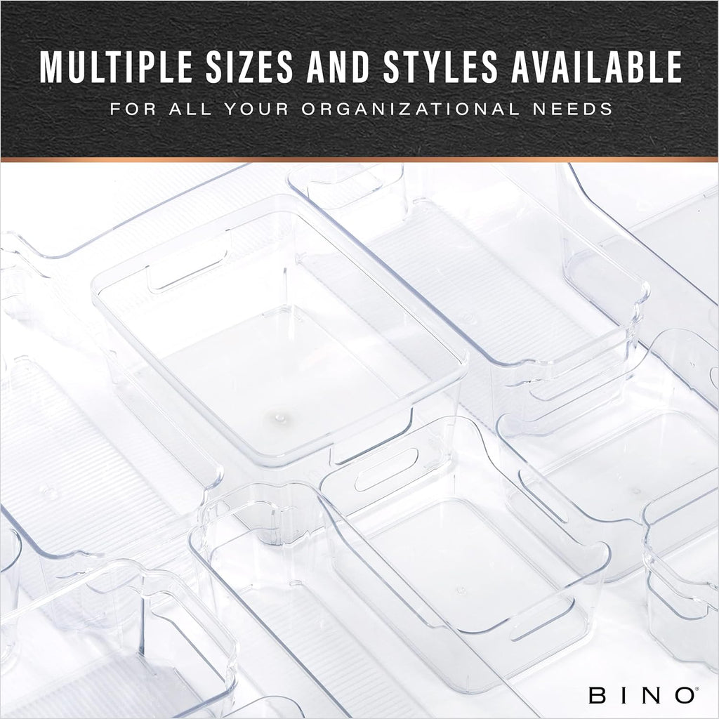 BINO | Plastic Organizer Bins, Small - 4 Pack | The SOHO Collection | Multi-Use Plastic Bin | Pantry & Freezer Organizer Bin | Storage Containers | Bins for Home & Kitchen Org - view 8