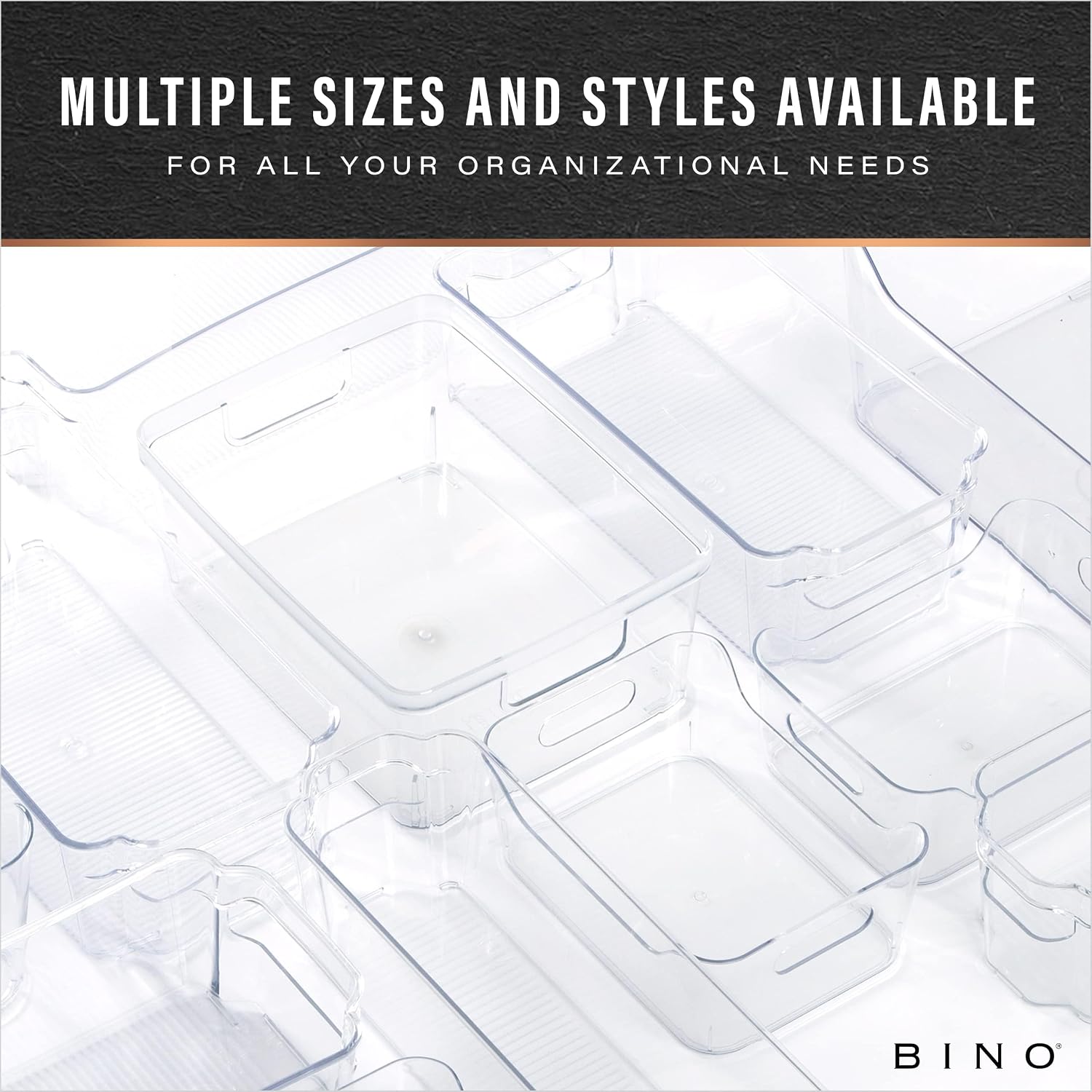 BINO | Plastic Organizer Bins, Small - 4 Pack | The SOHO Collection | Multi-Use Plastic Bin | Pantry & Freezer Organizer Bin | Storage Containers | Bins for Home & Kitchen Org - view 8