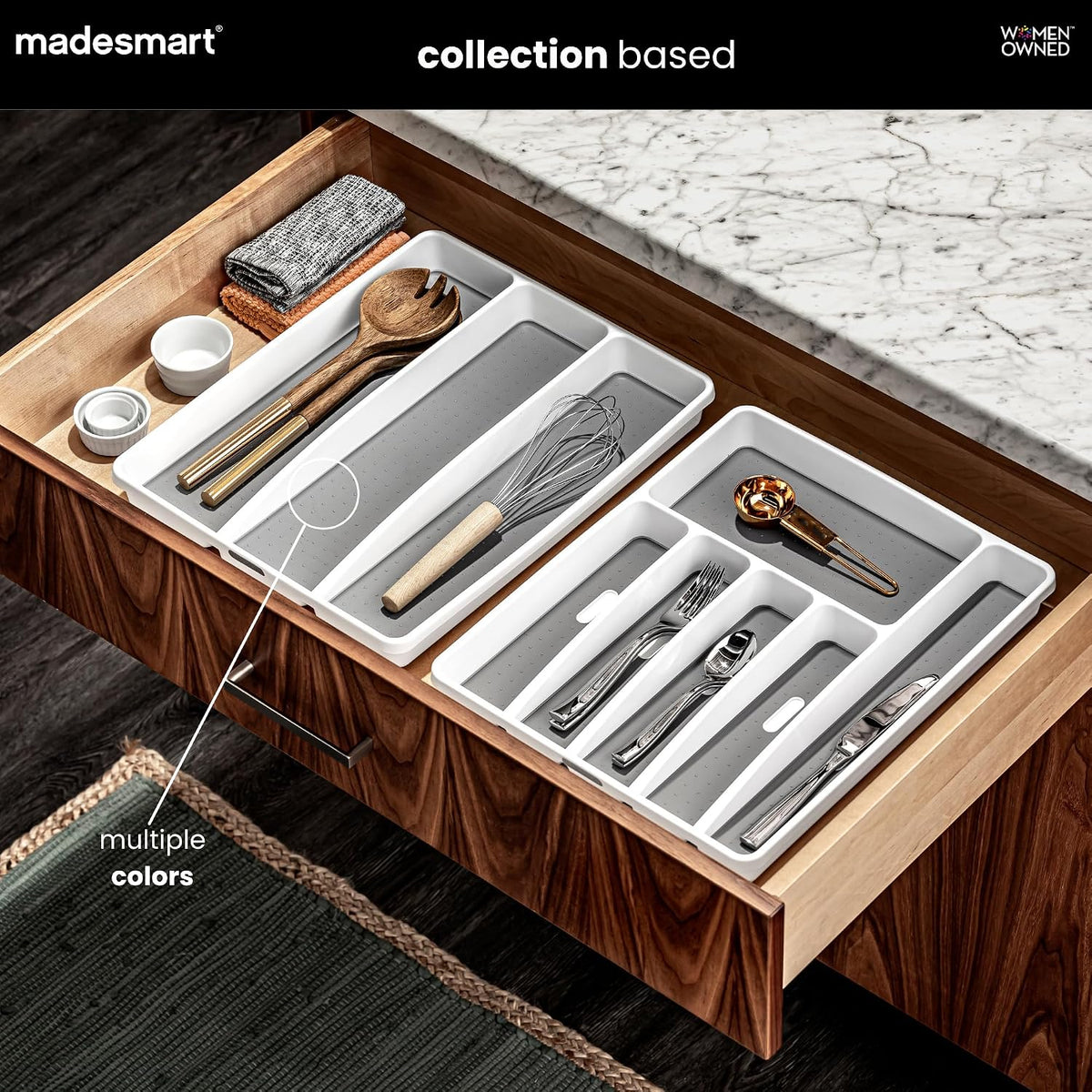 Classic 3 compartment utensil tray, granite - view 3