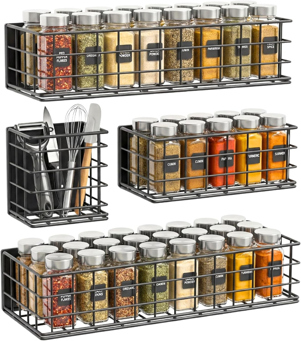Magnetic Shelf for Fridge, 2 Pack Seasoning Organizer with Strong Magnets for Kitchen Storage Organization, Moveable Magnetic Spice Rack for Refrigerator, Whiteboard, Kitchen Counter, Cabinet - view 8