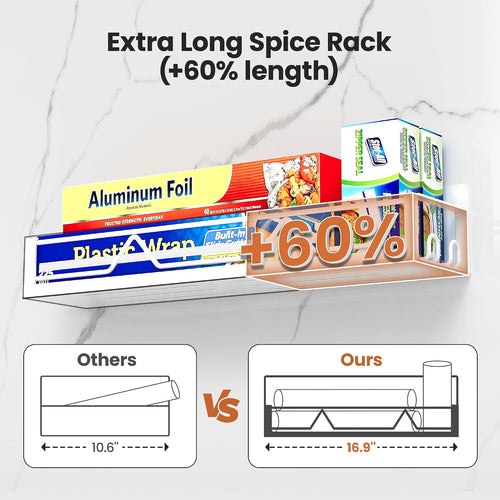 16.9 inch wide large capacity magnetic spice rack for refrigerator, 4 pack metal fridge shelf magnetic basket magnetic fridge shelf magnetic shelves for fridge (white) - view 2