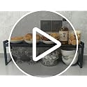 Expandable Cabinet Shelf 5.1"D Adjustable Countertop Riser Metal Rack Black - view 7