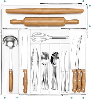 Vtopmart Expandable Silverware Organizer, Kitchen Drawer Tray, 6-9 Slots