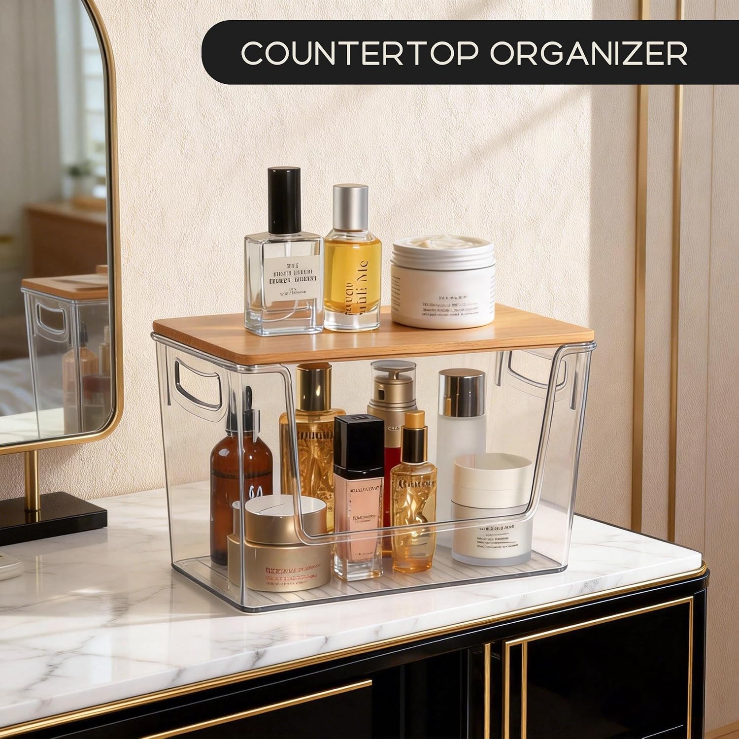 Pantry Organizers Storage, 2 Pack Large Clear Storage Bins for Onion, Potato, Garlic, Canned Food, Organizer Bins for Under Sink, Kitchen, Countertop, Bathroom - view 5