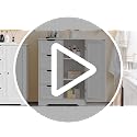 Bathroom Storage Cabinet with 4 Beadboard Drawers and Door, White - view 7