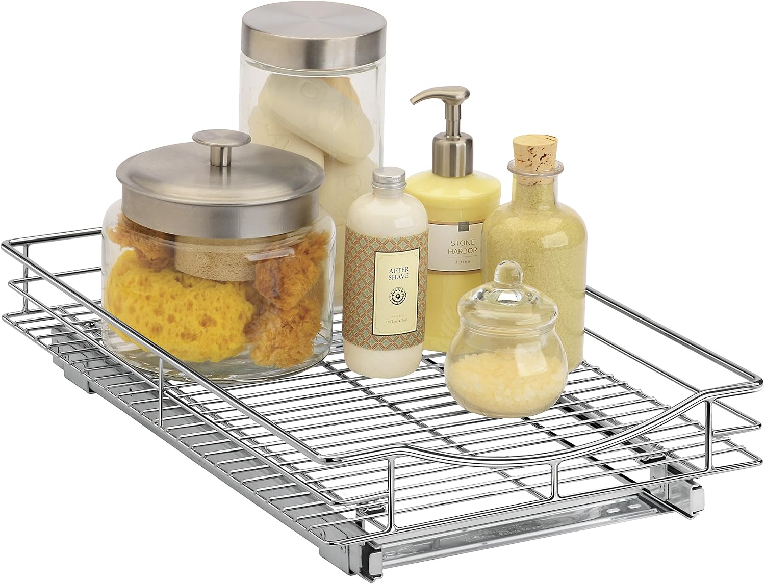 LYNK PROFESSIONAL Pull Out Cabinet Organizer, 11" x 21" Slide Out Cabinet Organizer Pull Out Drawer – Pull Out Shelves for Kitchen Cabinets – Under Sink Organizers - Lifetime Ltd. Warranty, Chrome - view 8