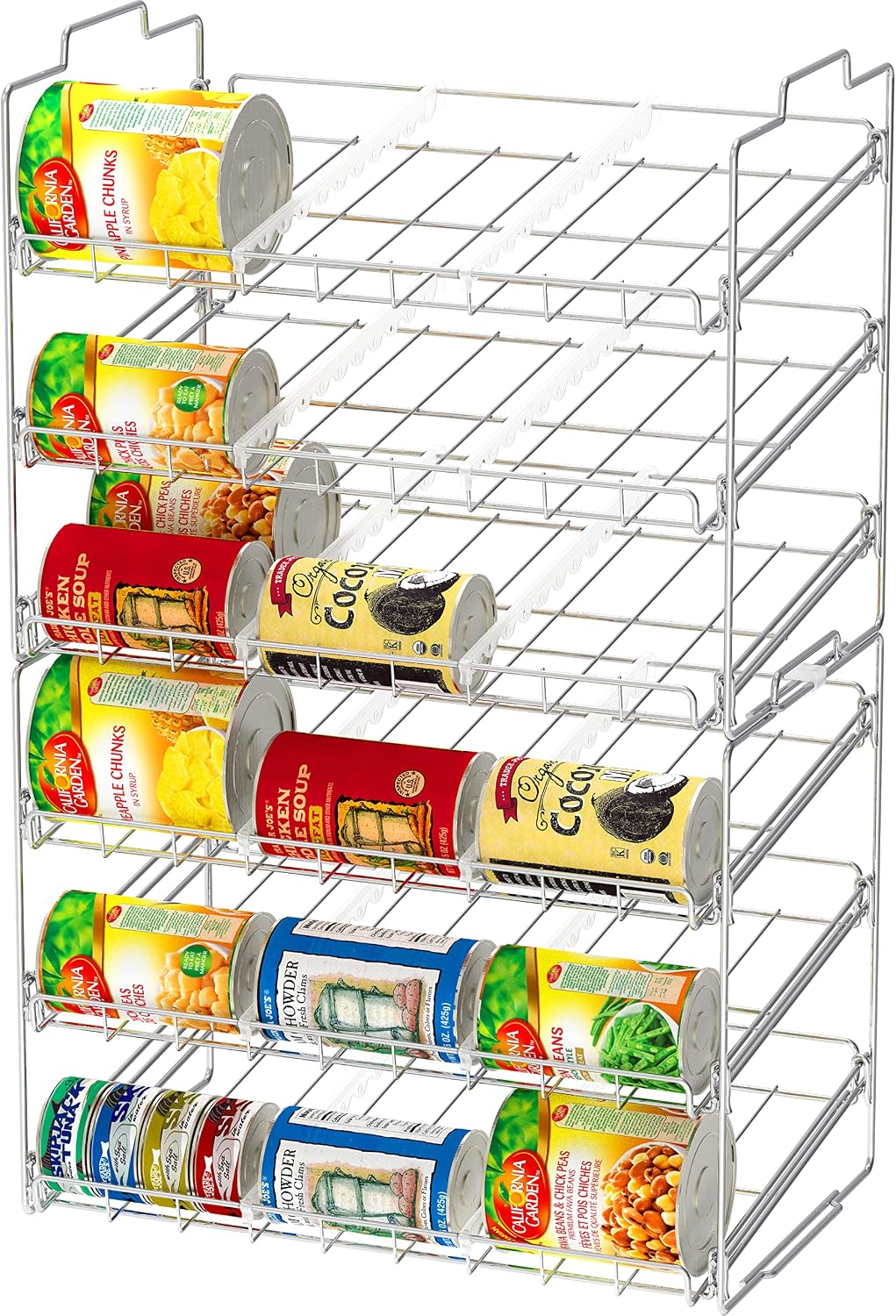 Stackable Can Rack Organizer Holds Up to 36 Cans, Chrome | for Kitchen and Pantry - view 7